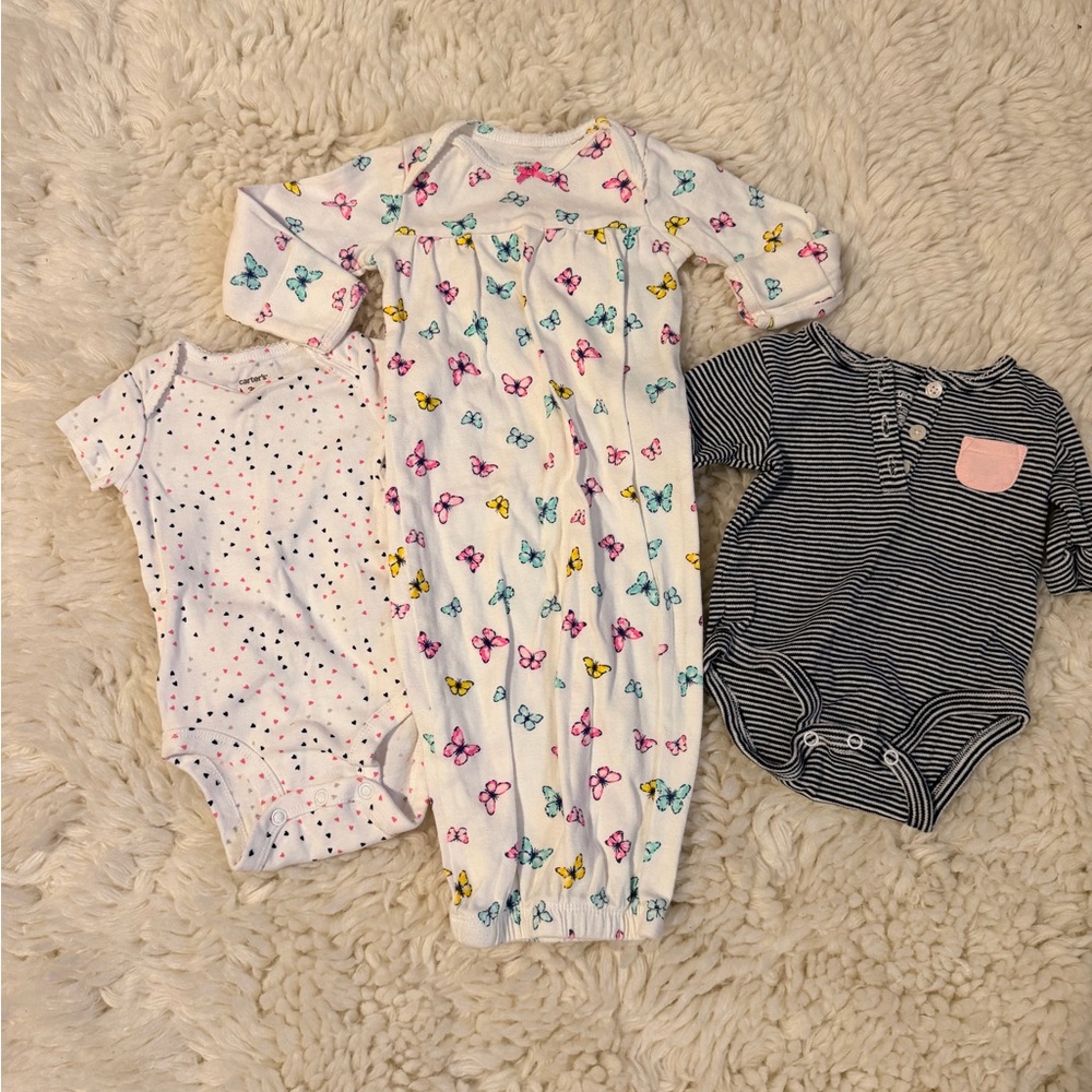 Carter's Kids Matching Set - White, Pink, Blue